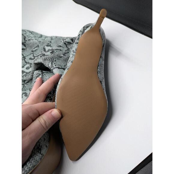 High Heel Snake Print Boots 21" Tall 3" Heel Kimari KIMA01S1 Synthetic Size 7 M - Picture 3 of 7